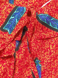 Printed Short-Sleeve Midi-Dress