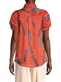 Arrow Printed Button-Front Top