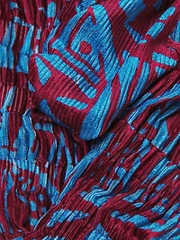 Smocked Velvet Midi-Dress