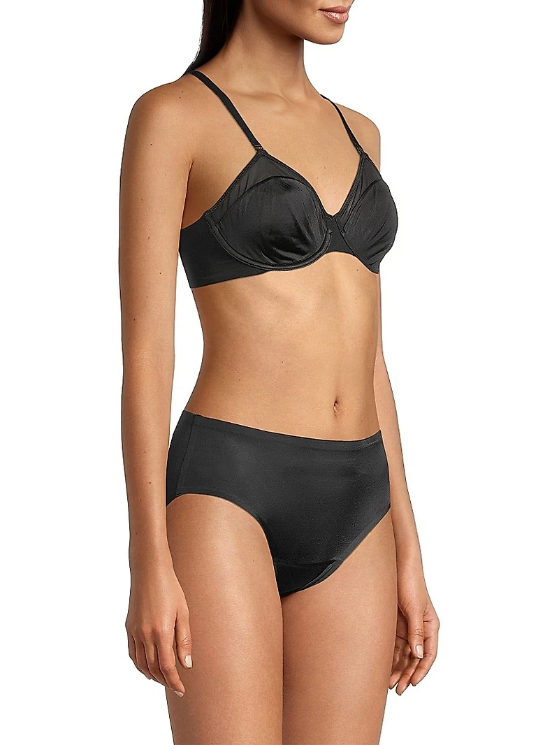 Satin & Mesh Underwire Bra
