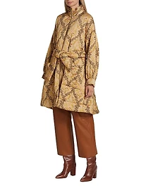 Quilted Satin Belted Coat