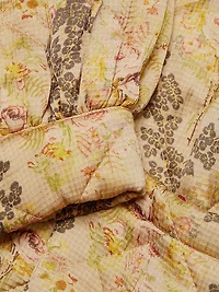 Quilted Satin Belted Coat