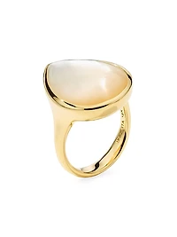 Polished Rock Candy 18K Yellow Gold & Mother-Of-Pearl Medium Teardrop Ring