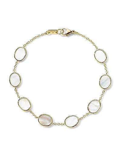 Confetti 18K Yellow Gold & Mother-Of-Pearl Station Bracelet