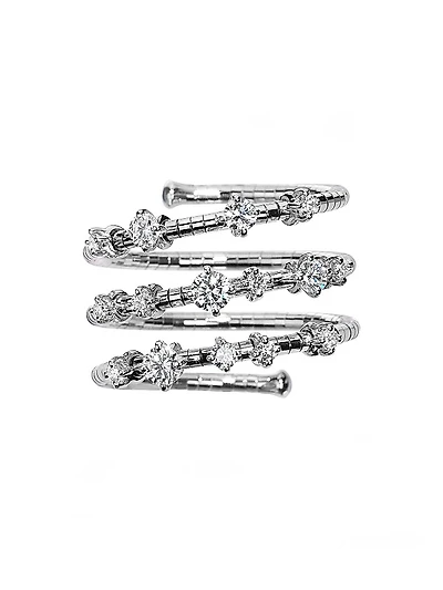 Rugiada Diamanti 18K White Gold, Titanium, & Diamond Wrap Ring