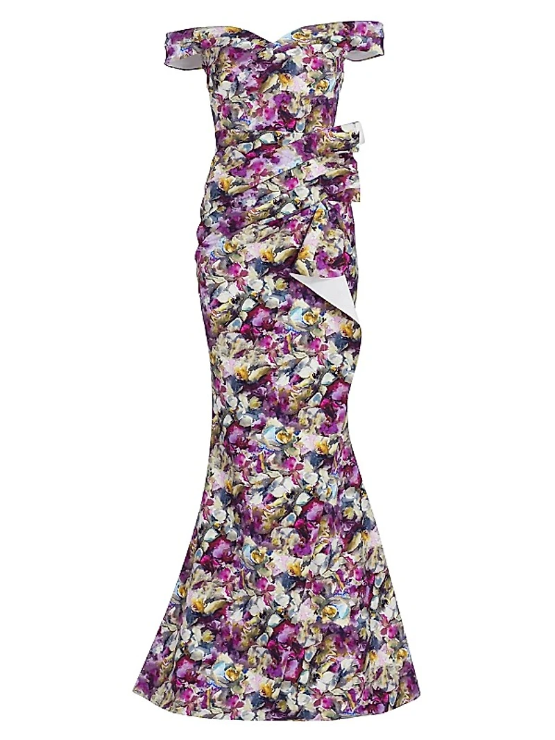 Radoslava Printed Floor-Length Gown