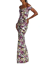 Radoslava Printed Floor-Length Gown