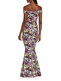 Radoslava Printed Floor-Length Gown