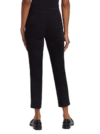 Stretch-Suede Cropped Pants