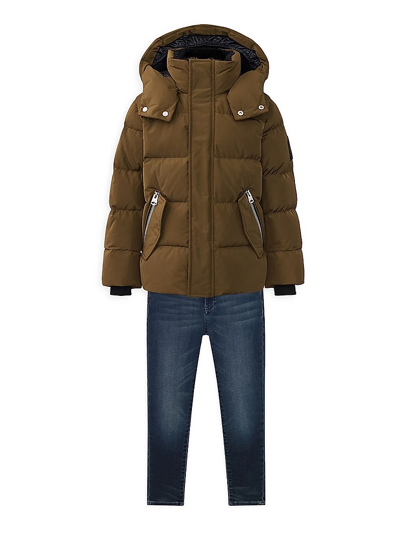 Little Boy's & Boy's Hudson Hooded Down Jacket