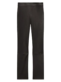 Leather Slim Kick Crop Pants