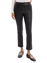 Leather Slim Kick Crop Pants