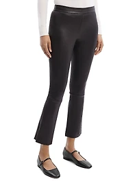Leather Slim Kick Crop Pants
