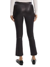Leather Slim Kick Crop Pants