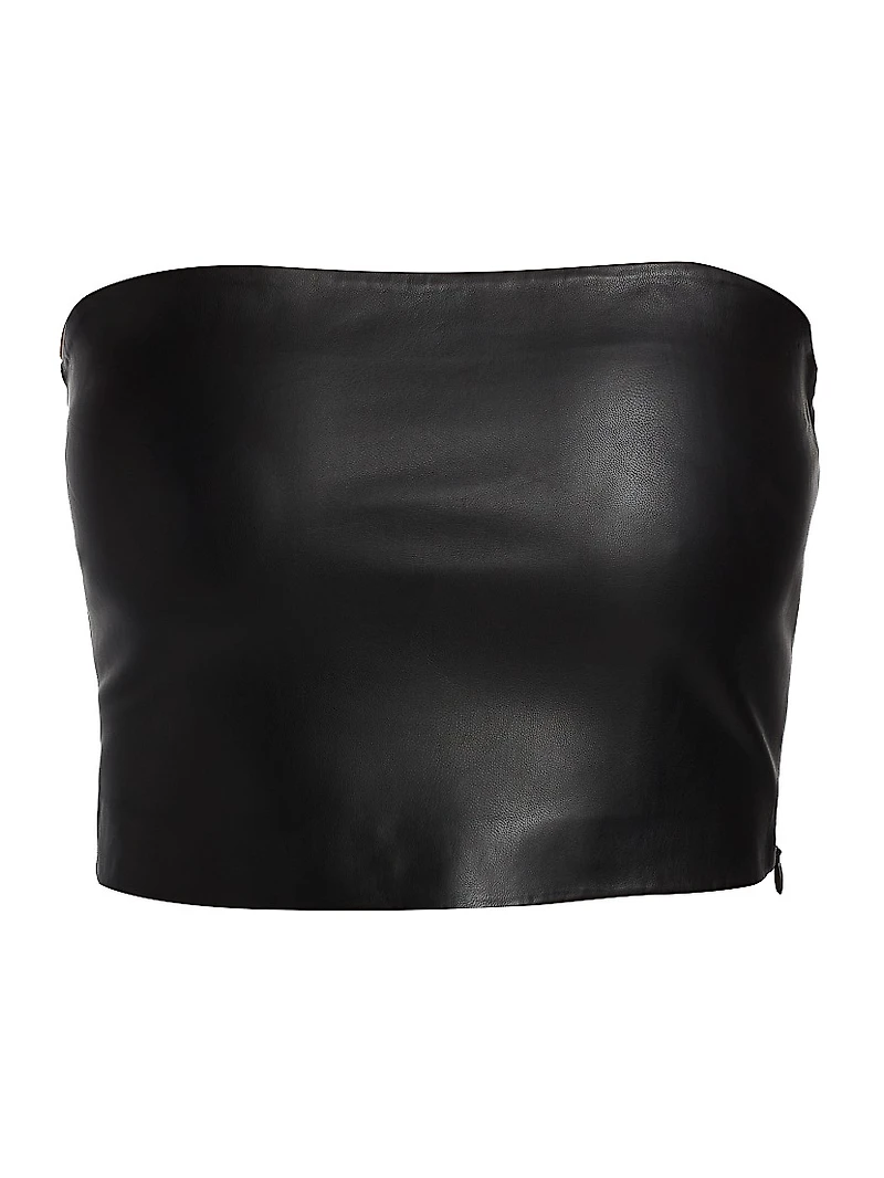 Faux Leather Tube Top