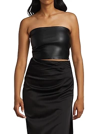 Faux Leather Tube Top