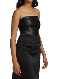 Faux Leather Tube Top