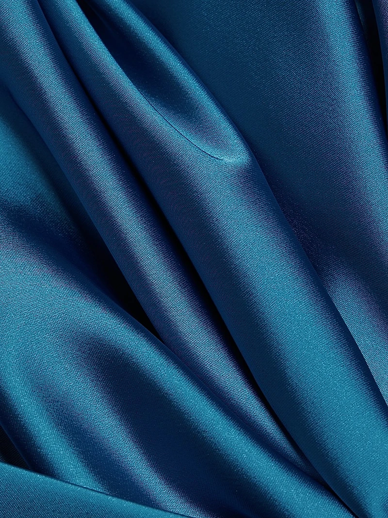 August Satin Cape Midi-Dress