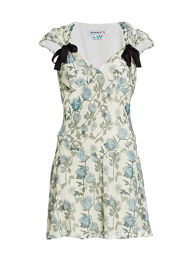 Juliette Floral Velvet Minidress
