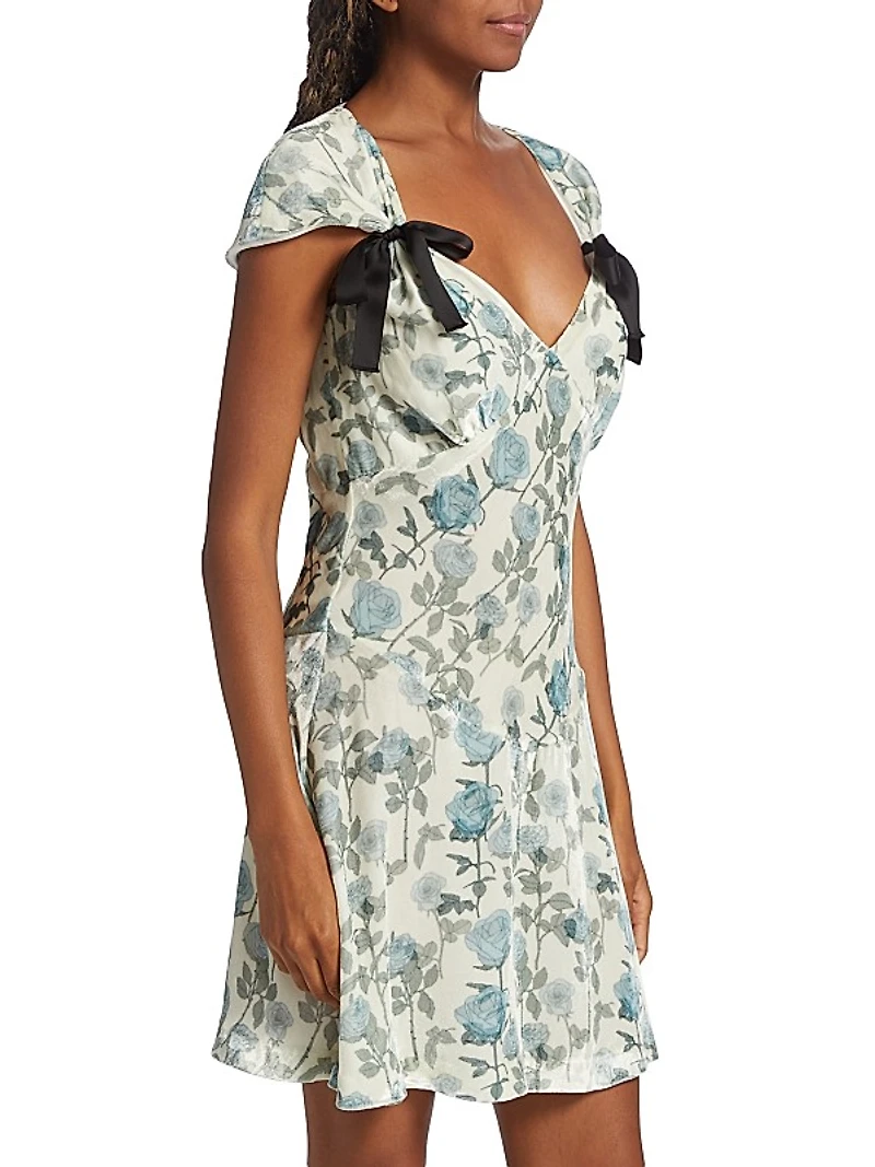 Juliette Floral Velvet Minidress