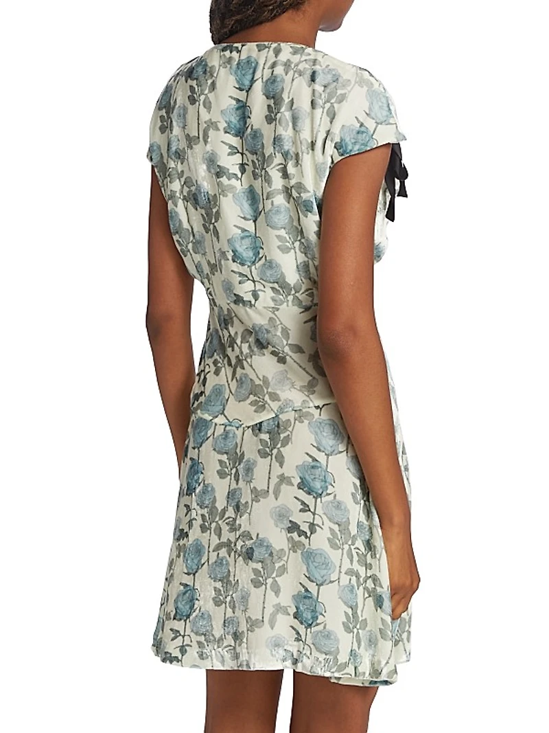 Juliette Floral Velvet Minidress