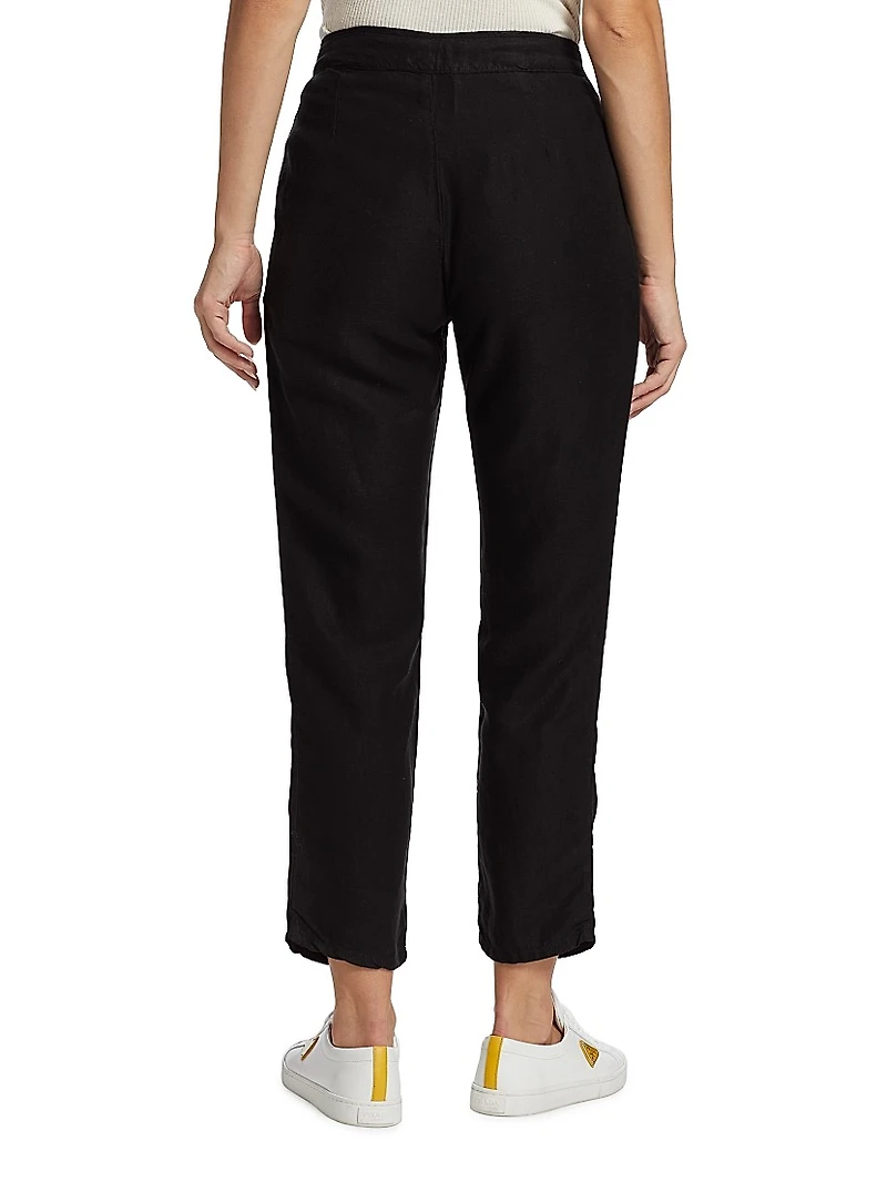 Viola Pleated Ankle-Crop Pants