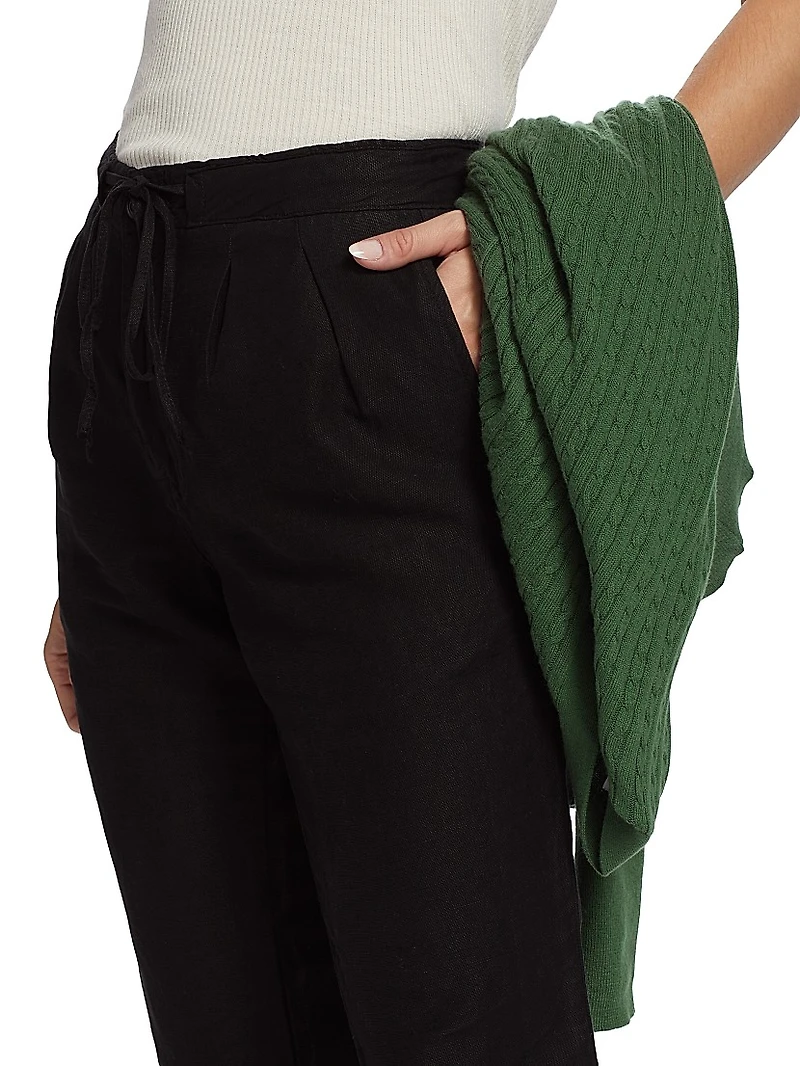 Viola Pleated Ankle-Crop Pants