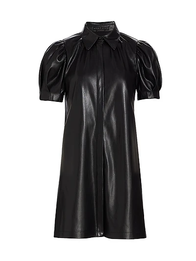 Jem Faux Leather Shirtdress