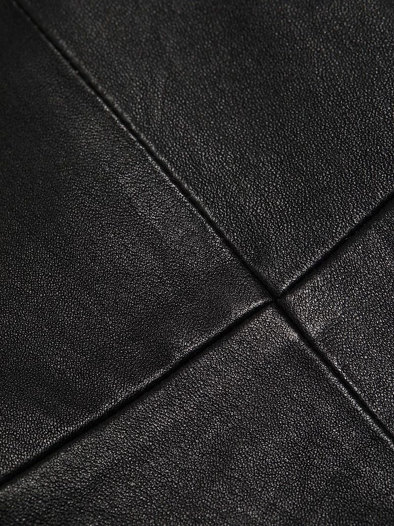 Leather Slim-Fit Ankle Pants