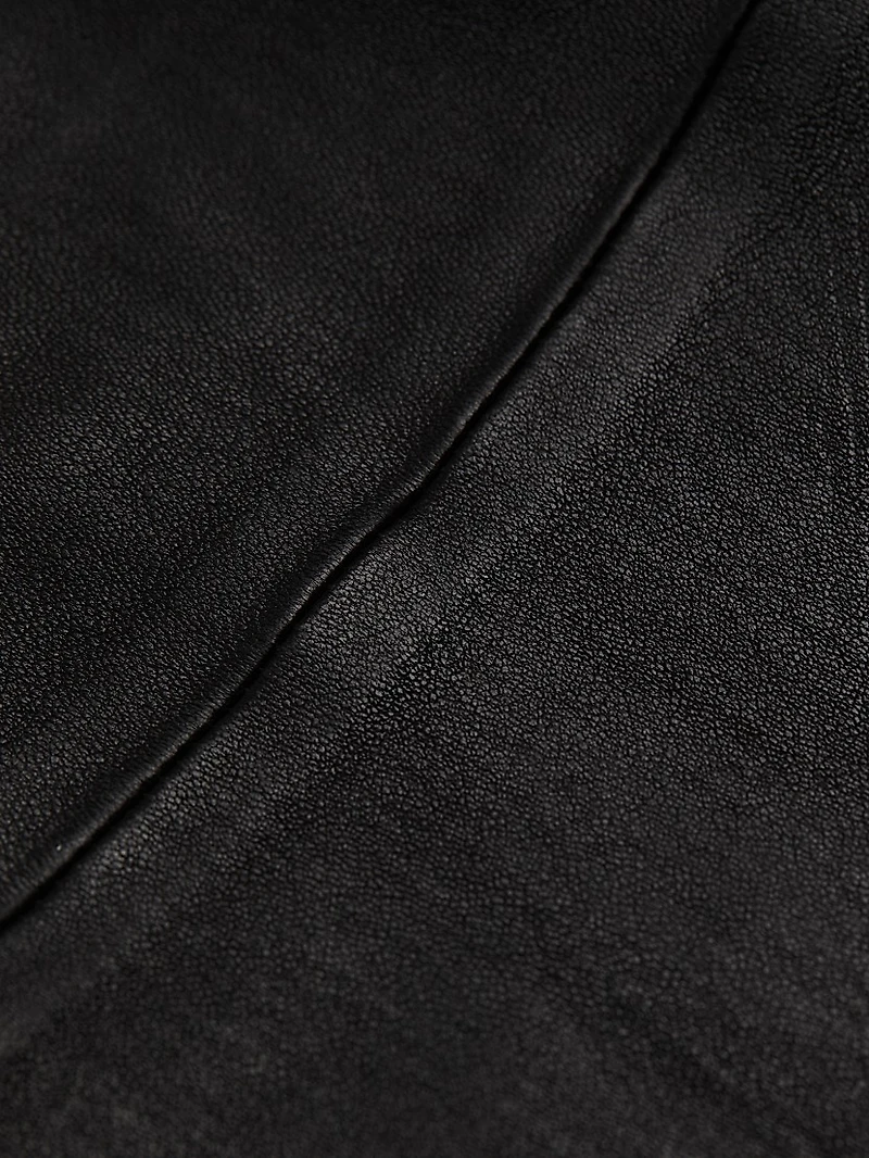 Cropped Leather Boot-Cut Pants