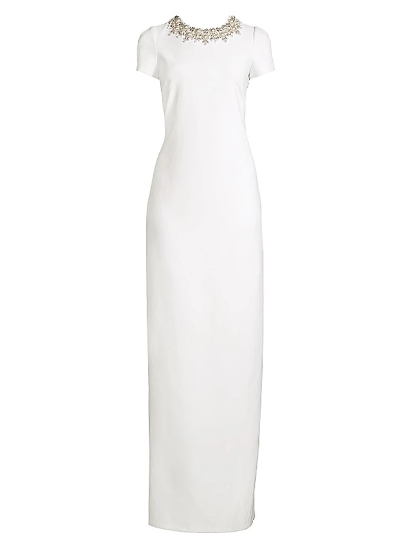 Petra Embellished Stretch Crepe Gown