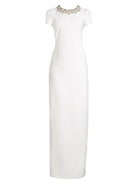 Petra Embellished Stretch Crepe Gown