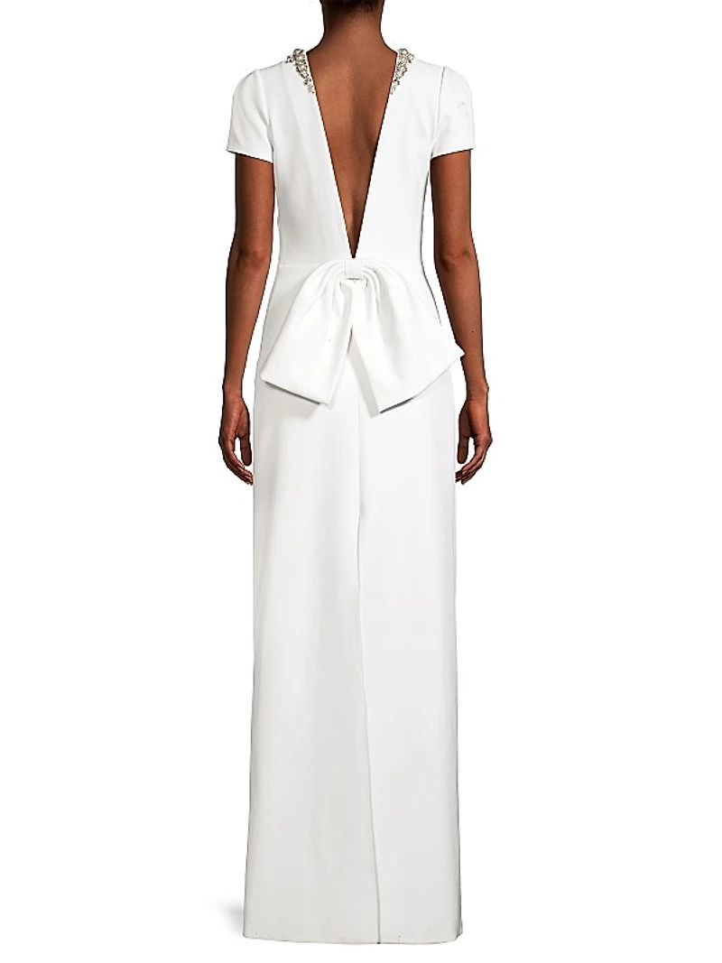 Petra Embellished Stretch Crepe Gown