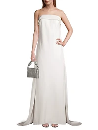 Lourdes Strapless Beaded Bow Gown