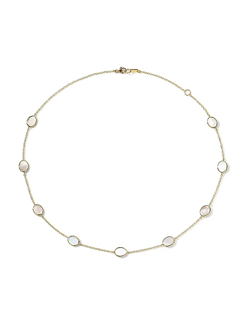 Confetti 18K Yellow Gold & Mother-Of-Pearl Station Necklace
