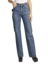 Boyfriend-Fit Mid-Rise Jeans