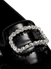 Mariocc Crystal Buckle Patent Leather Loafers