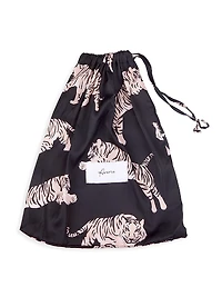 Sierra 2-Piece Tiger-Print Satin Pajama Set