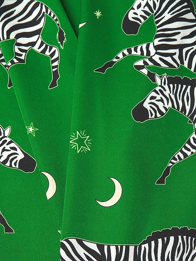 Taavi 2-Piece Zebra-Print Satin Camisole Pajama Set