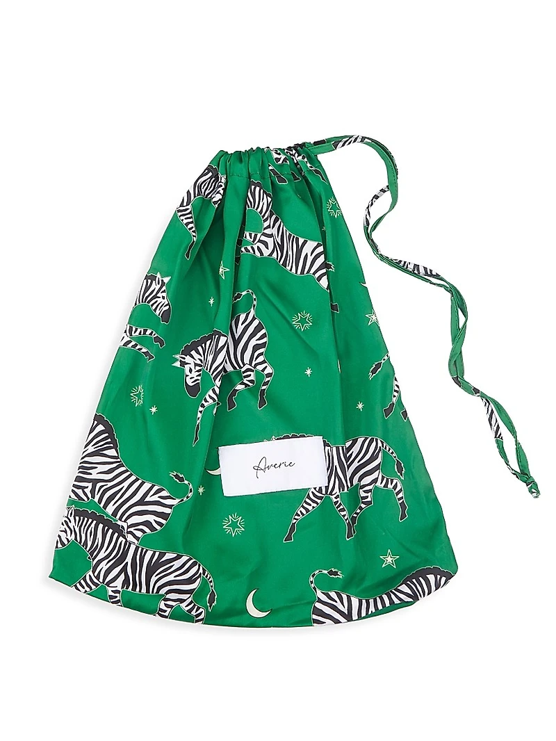 Taavi 2-Piece Zebra-Print Satin Camisole Pajama Set