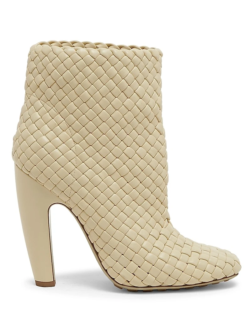 Woven Leather Ankle Boots