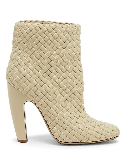Woven Leather Ankle Boots