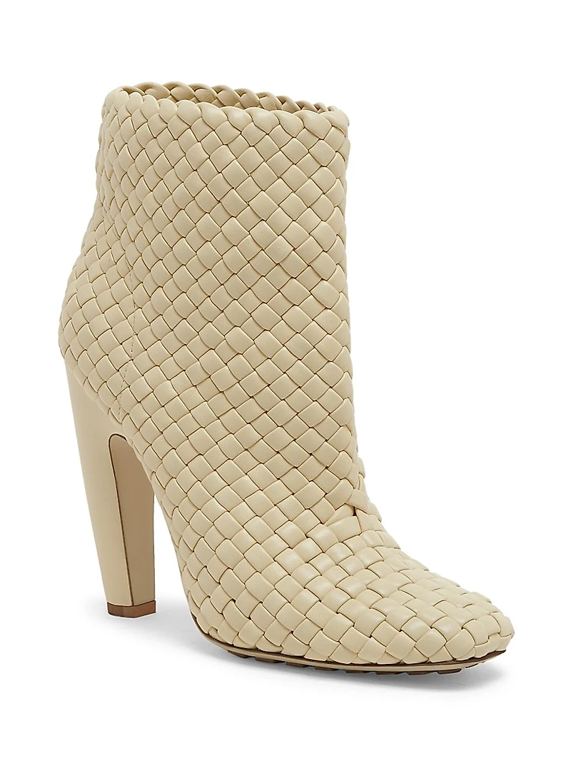 Woven Leather Ankle Boots