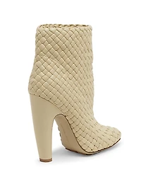 Woven Leather Ankle Boots