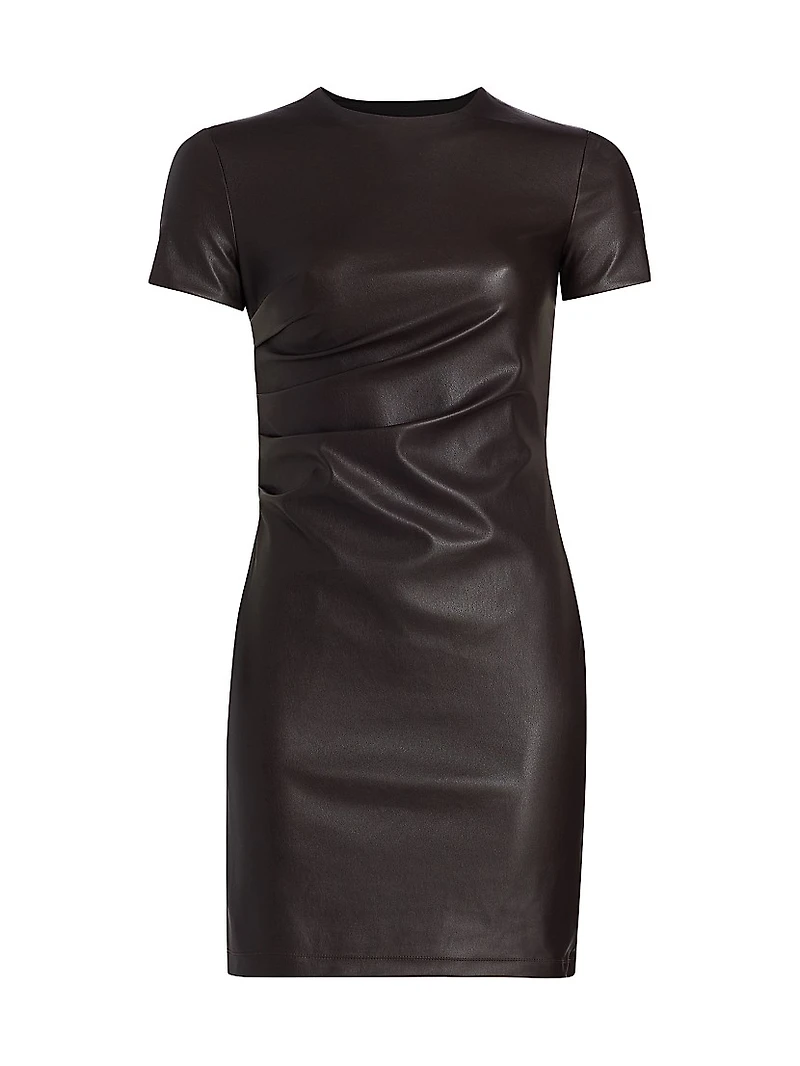 Twist Faux Leather Minidress