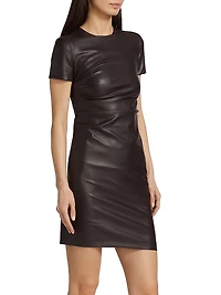 Twist Faux Leather Minidress
