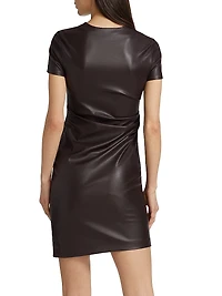 Twist Faux Leather Minidress