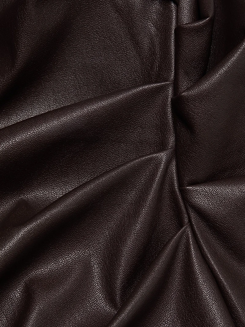 Twist Faux Leather Minidress