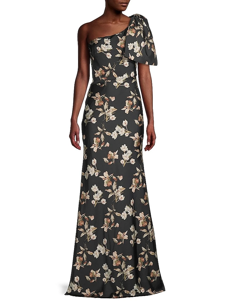 Aubrey Floral One-Shoulder Mermaid Gown
