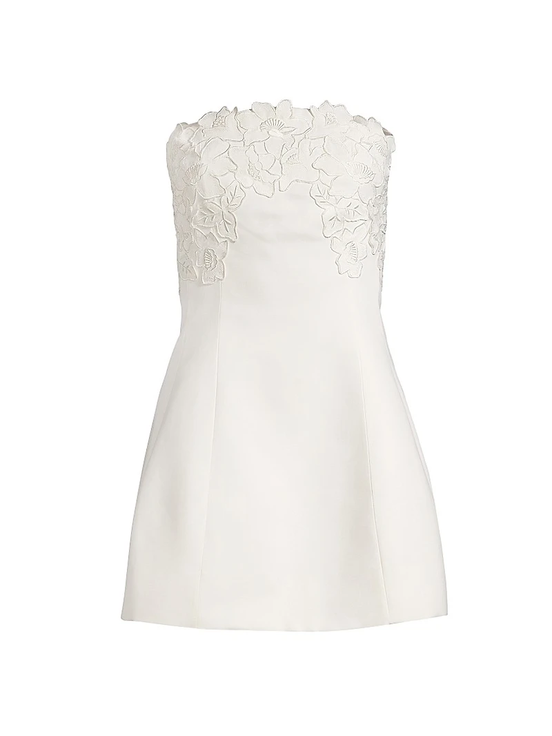 Alanna Embroidered Strapless Minidress